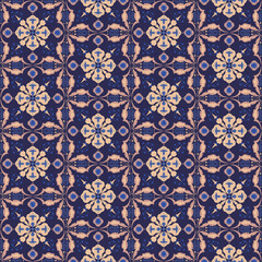 Nature Seamless Pattern Garden Floral Background Damask Plant Aboriginal Ornament Art