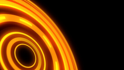 futuristic abstract technology background with orange circles and copy space .