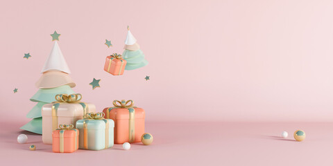 Xmas background realistic 3d decorative design