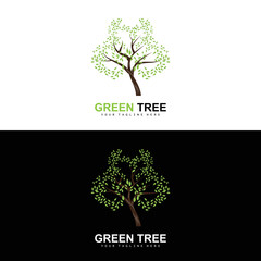 Obraz premium Tree Logo, Green Trees And Wood Design, Forest Illustration, Trees Kids Games
