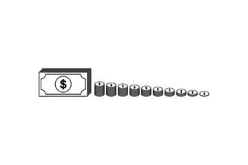 Dollar Icon Symbol, USD Sign. Vector Illustration
