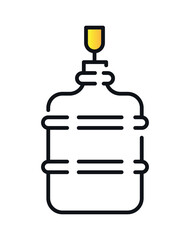 Brewery drink icon. Large bottle or barrel of alcoholic drink. Cafe and pub menu. Sticker for social networks and instant messengers. Template, layout and mock up. Cartoon flat vector illustration