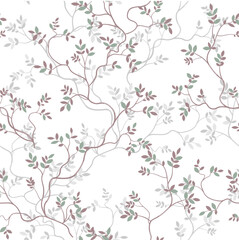 seamless pattern of branches and leaves