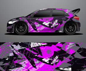 Rally car decal graphic wrap vector, abstract background