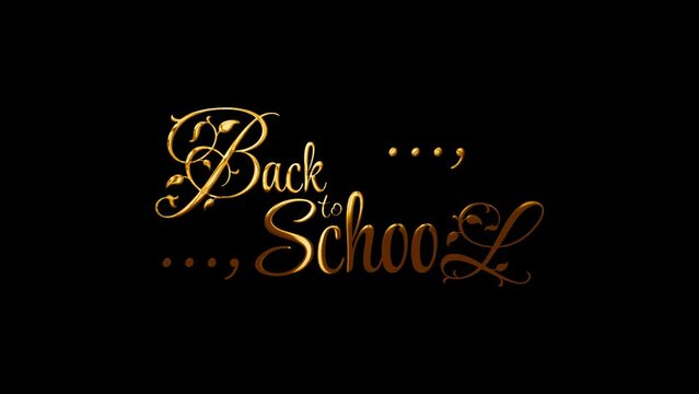 Back to School text Animation in gold color, Animation of words Welcome Back to School  This animated is suitable for welcoming the new school year