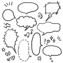 水彩テクスチャ ふきだし・装飾セット