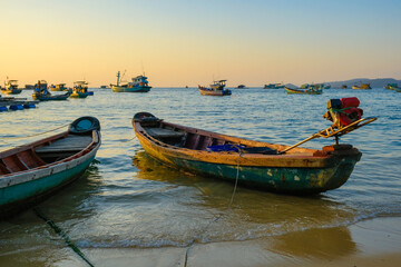 the fishing boats on the ocean