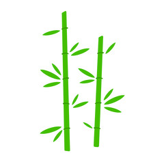 green bamboo vector illustration Flat design style Clipart
