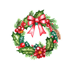 Fototapeta na wymiar Christmas Wreath Clipart