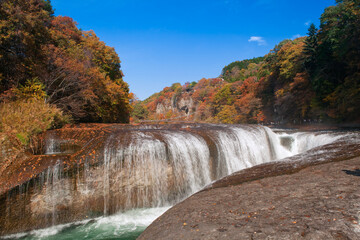 紅葉の吹割の滝