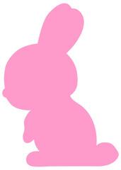 Cute pink rabbit bunny silhouette