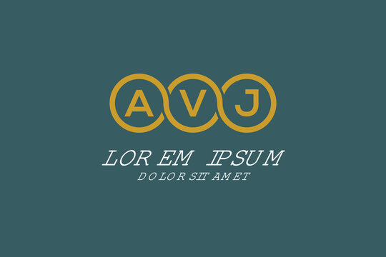 AVJ initial monogram logo vector, AVJ circle shape logo template corporate identity business card
