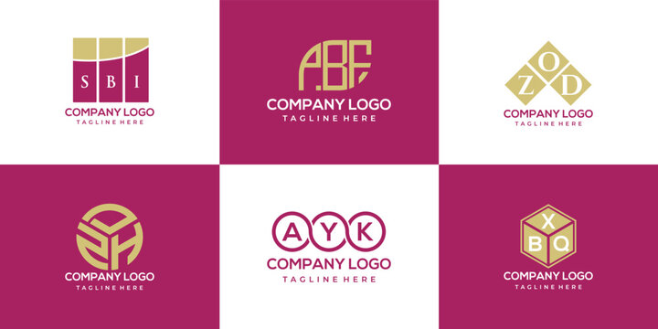 SBH, PBE, ZOC, ZDG, AYK,BXP letter logo design. creative initials letter logo concept.