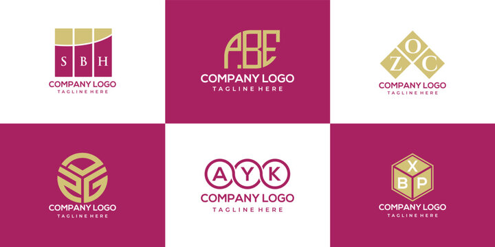 SBH, PBE, ZOC, ZDG, AYK,BXP letter logo design. creative initials letter logo concept.