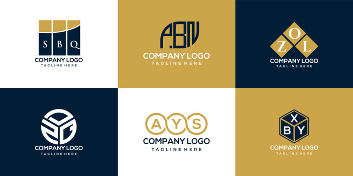 SBq, PBn, ZOL, ZDQ, AYS,BXY letter logo design. creative initials letter logo concept.
