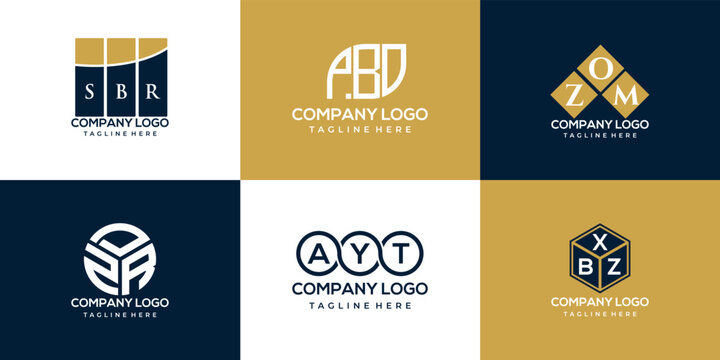 SBR, PBO, ZOM, ZDA, AYT,BXZ letter logo design. creative initials letter logo concept.
