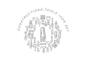 Vector construction flat icon set design