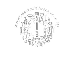 Vector construction flat icon set design