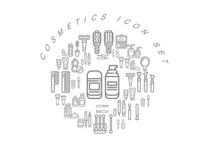 Vector cosmetics flat icon set design