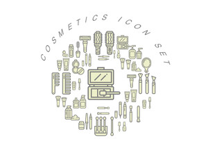 Vector cosmetics flat icon set design