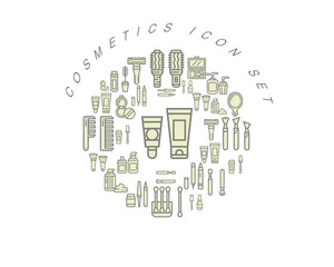 Vector cosmetics flat icon set design