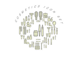 Vector cosmetics flat icon set design
