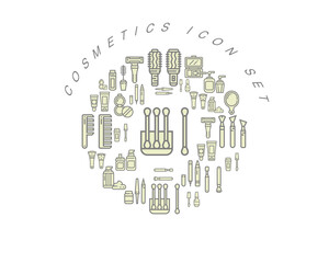 Vector cosmetics flat icon set design
