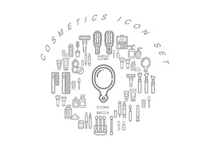 Vector cosmetics flat icon set design