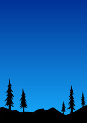 Simple winter themed background with some pine trees and with some copy space area