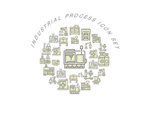 Vector industrial process icon set