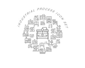 Vector industrial process icon set