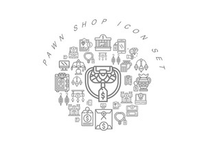 Vector pawn shop icon set