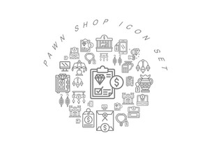Vector pawn shop icon set
