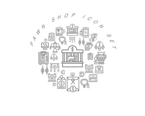 Vector pawn shop icon set