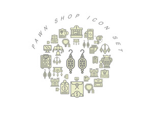 Vector pawn shop icon set