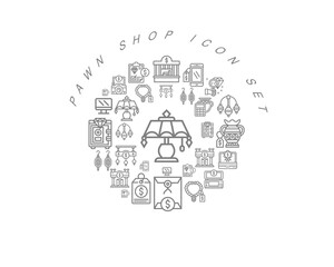 Vector pawn shop icon set
