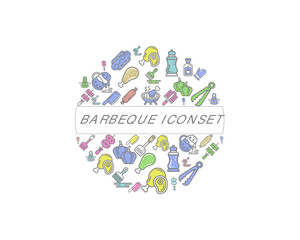 Vector barbeque icon set 