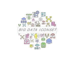 Vector big data icon set 