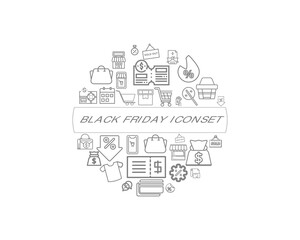Vector black friday icon set 