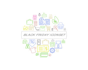 Vector black friday icon set 