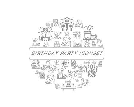 Vector birthday party icon set