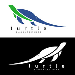 turtle swim logo design vector