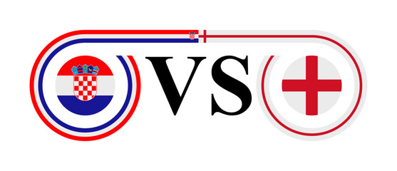 the concept of croatia vs england. vector illustration isolated on white background
