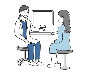 問診、病状を患者に説明しているイラスト4