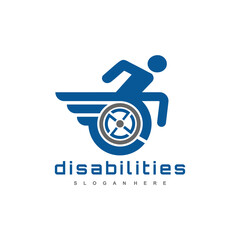 disabilities logo design icon vector