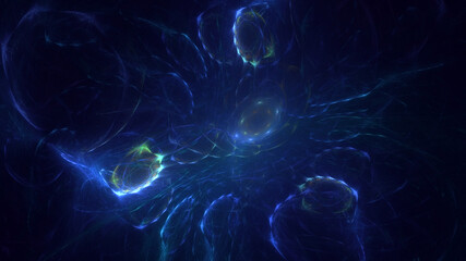3D rendering abstract blue fractal light background