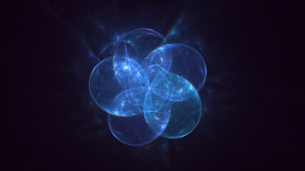 3D rendering abstract blue fractal light background