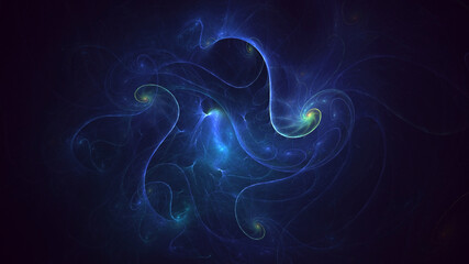 3D rendering abstract blue fractal light background