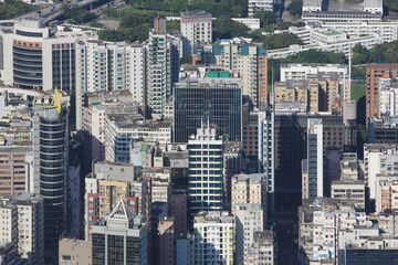 the cityscape of the Kwoloon, hong kong 2 July 2012