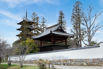 岡山県、備中国分寺の五重の塔